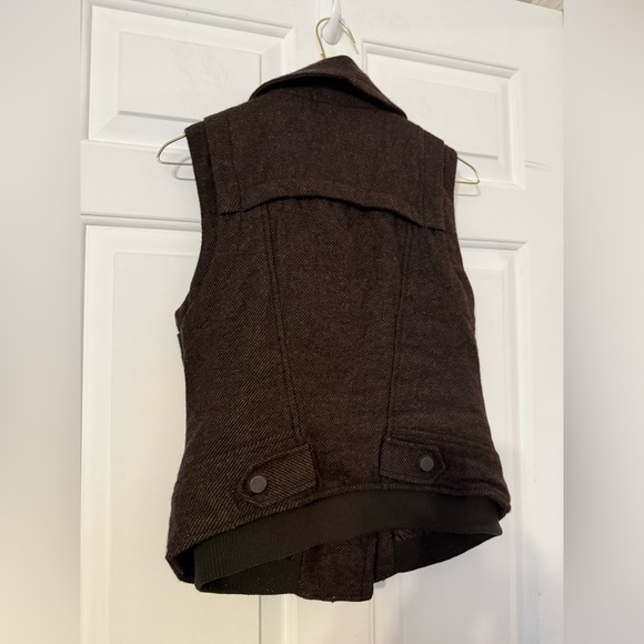 Buckaroo Jeans Vintage Wool Vest Brown Medium Collared Zip Metal Logo Western - Picture 10 of 10